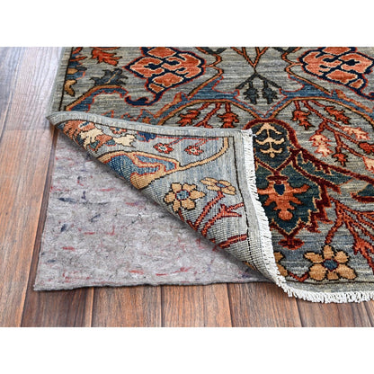 2'8"X10'1" Misty Gray Bijar Garus Design Soft Wool Hand Knotted Runner Rug