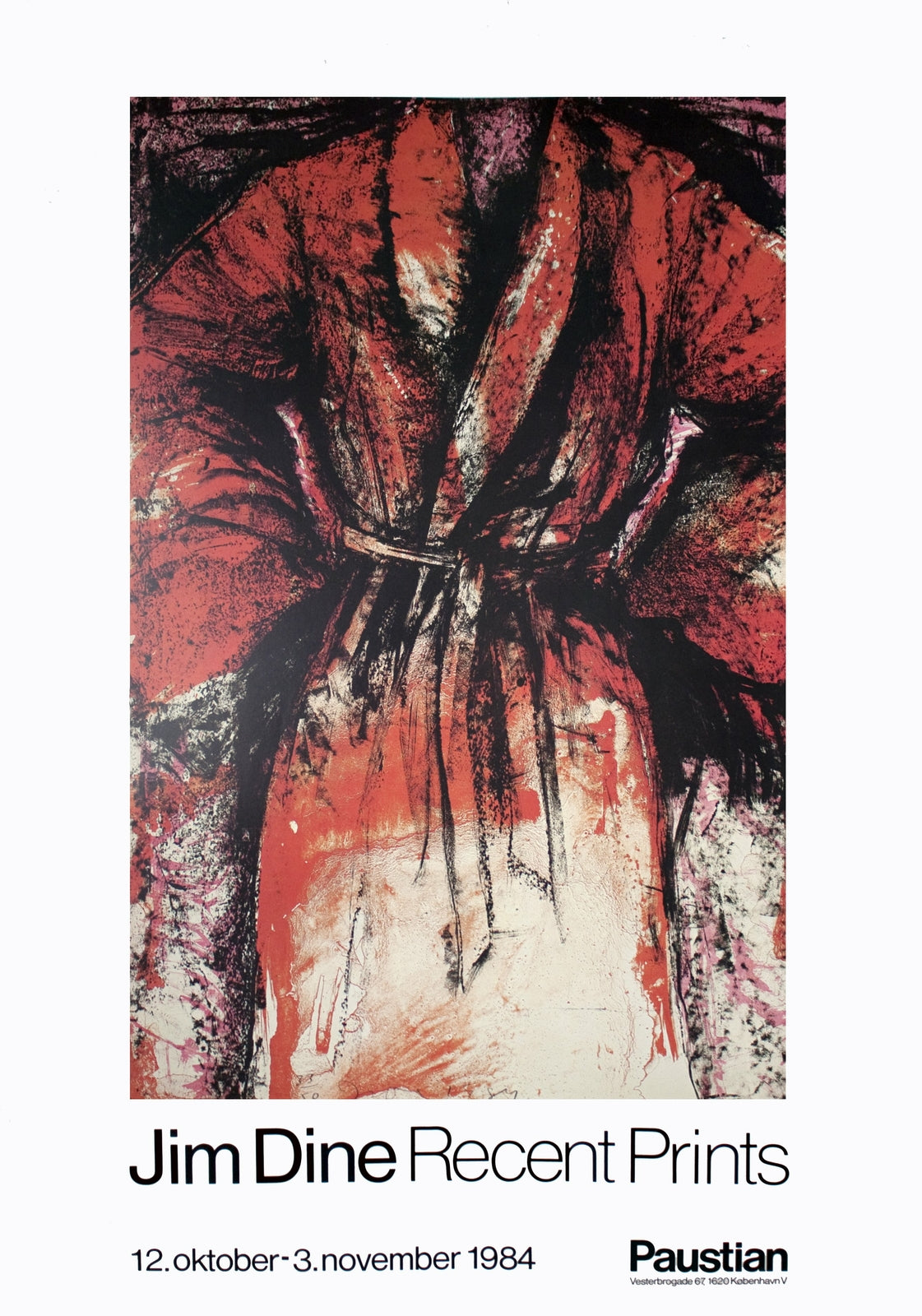 Jim Dine Recent Prints " Poster Pop Art Red, White Jim Dine, 1