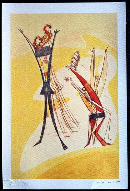 Max Ernst Lithograph Coa Signed Op Hand Numbered In Pencil Crayon