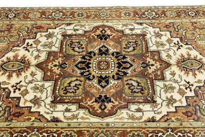 Handmade Heriz Serapi Geometric Wool Rug Tribal Oriental Decor Carpet 4X6 ft