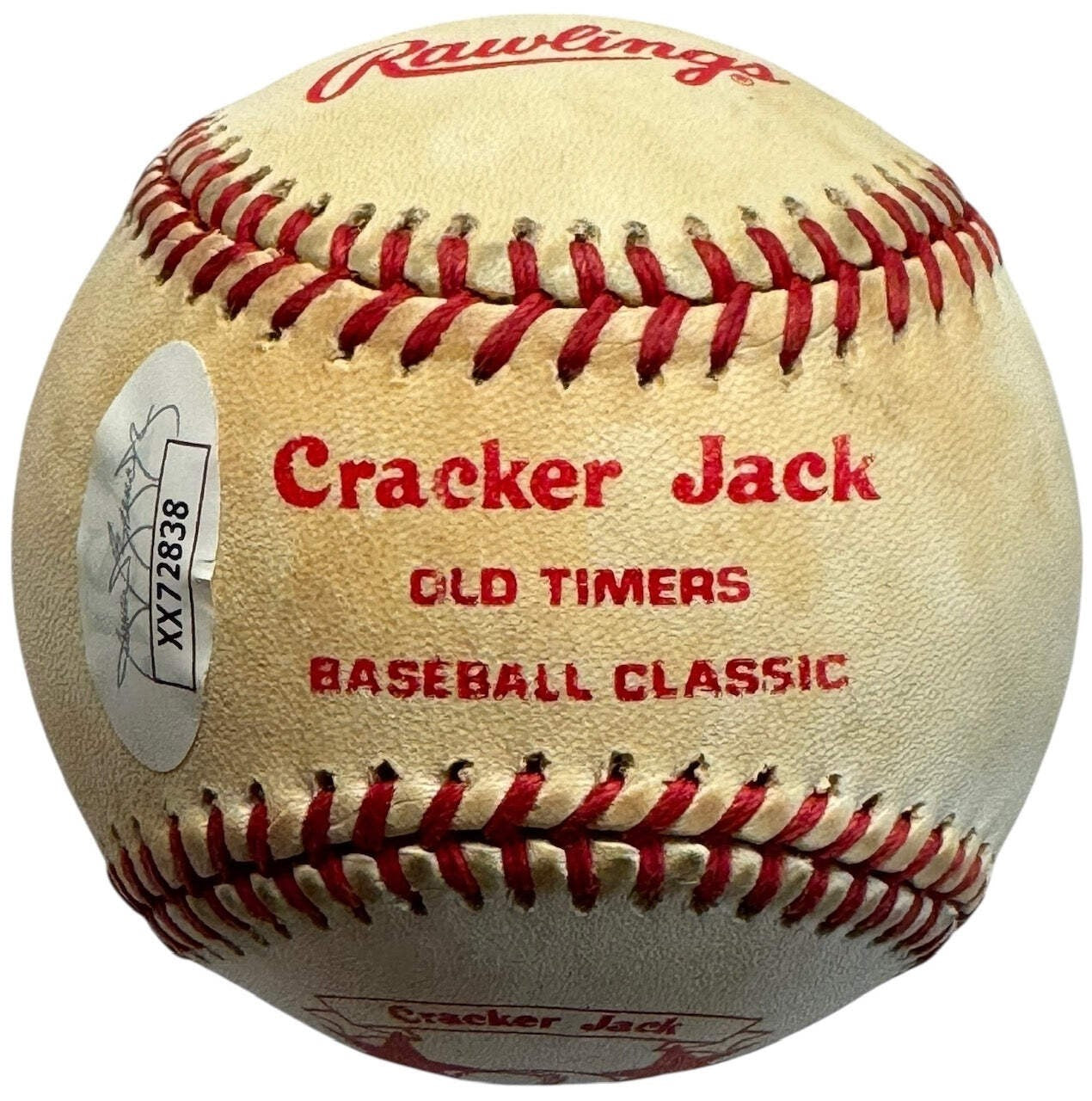 (JSA) Joe DiMaggio Autographed Cracker Jack Old Timers Baseball Classic Ball