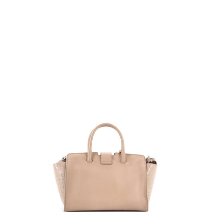 Saint Laurent Monogram Cabas Downtown Leather With Crocodile Embossed Leather