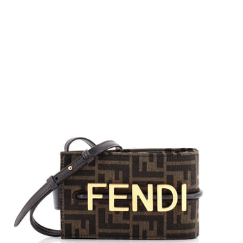 Fendi Logo Phone Holder Bag Zucca Canvas