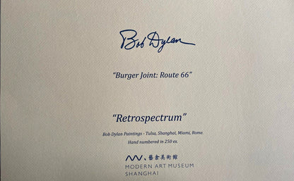 Bob Dylan Lithograph "Route 66" Signed Coa Numbered Art Museum