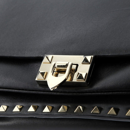 Valentino Garavani Rockstud Flip Lock Flap Top Handle Bag Leather Small