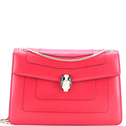 Bvlgari Serpenti Forever Square Shoulder Bag Leather Large