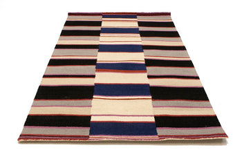 5x8 ft Hand-Tufted Multicolor Stripes Rug for Modern Living Room Floor Decor