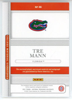 Tre Mann Autographed 2021 Panini National Treasures Collegiate Material Signatur