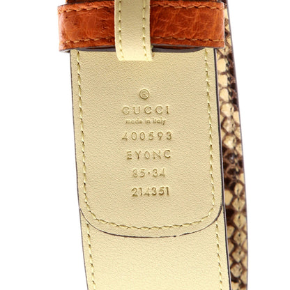 Gucci Gg Marmont Belt Python With Ostrich Wide