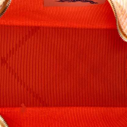 Burberry Peg Handle Bag Knit Check Fabric Medium