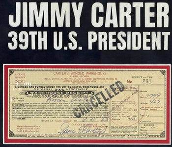 Jimmy Carter 39Th President Of The United States Signed Plains Warehouse Check