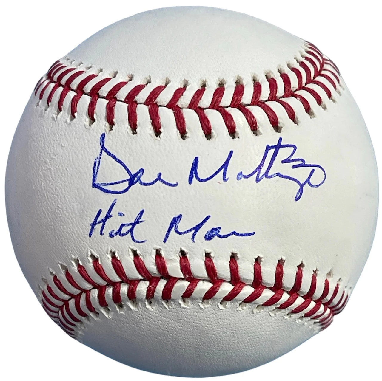 Don Mattingly Signed Official Mlb Baseball W/ Hit Man Inscription