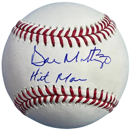 Don Mattingly Signed Official Mlb Baseball W/ Hit Man Inscription