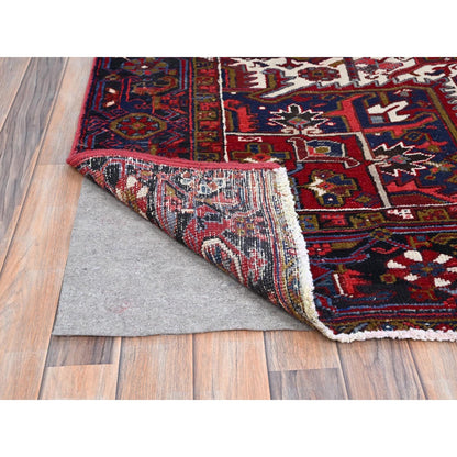 9'1"X12'4" Nationals Red Even Wear Semi Antique Sheared Low Oriental Rug