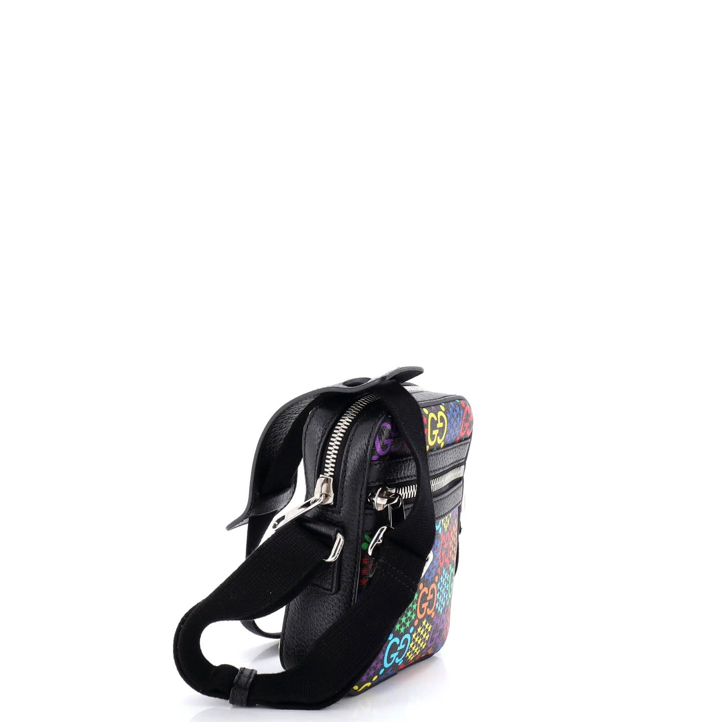 Gucci Front Zip Messenger Bag Psychedelic Print Gg Coated Canvas Mini