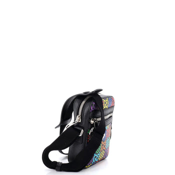 Gucci Front Zip Messenger Bag Psychedelic Print Gg Coated Canvas Mini