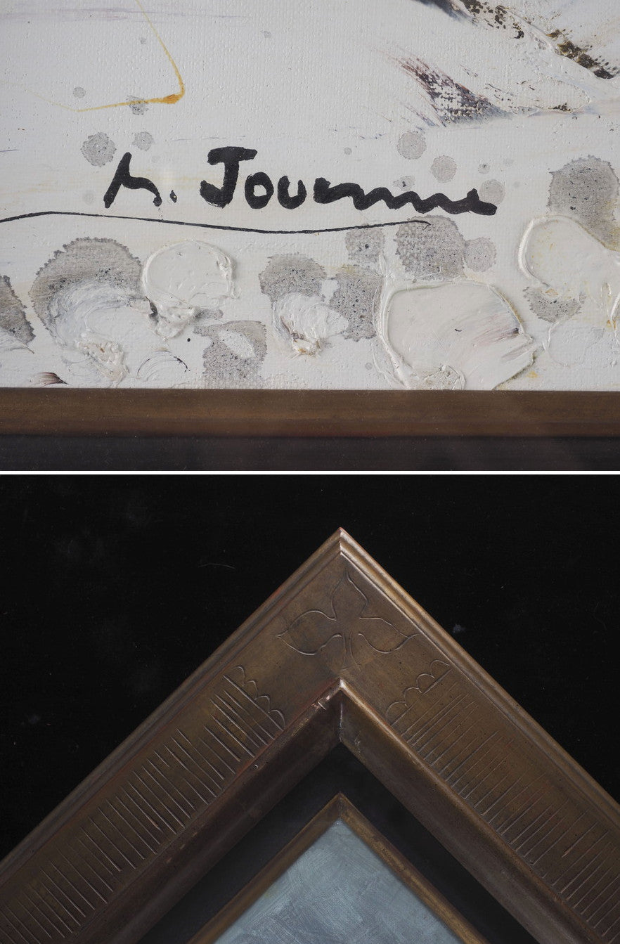 Michel Jouenne (1933-2021) Original Oil Painting "Neige" Snow Landscape Signed