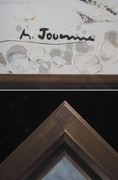 Michel Jouenne (1933-2021) Original Oil Painting "Neige" Snow Landscape Signed