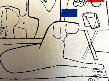 Le Corbusier Lithograph Coa Hand Numbered Signed Op Josef Albers
