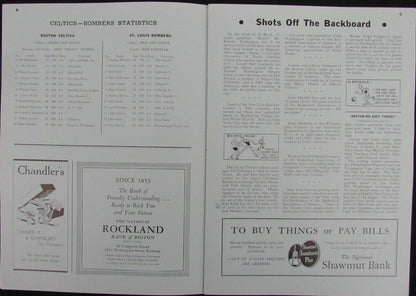 Vintage 1946 Boston Celtics Vs. St. Louis Bombers