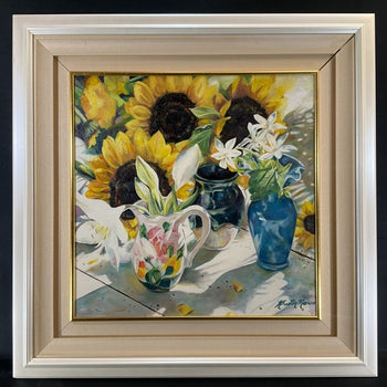 Kristin Marco Original Oil Painting Sunflower Celebration Large Framed Signed