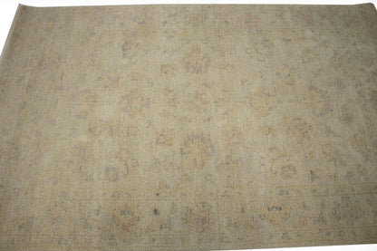 Handmade Oushak Chobi Oriental Rug Muted Floral