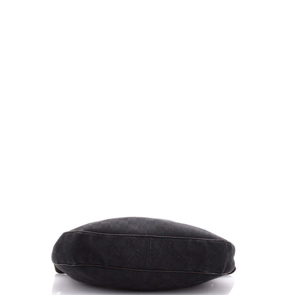 Gucci Saddle Zip Messenger Bag Gg Canvas With Leather Medium