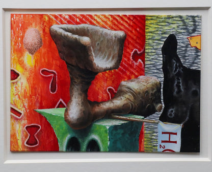 Steve Galloway & Edward Henderson Signed Original Painting Gouache On Paper 1987