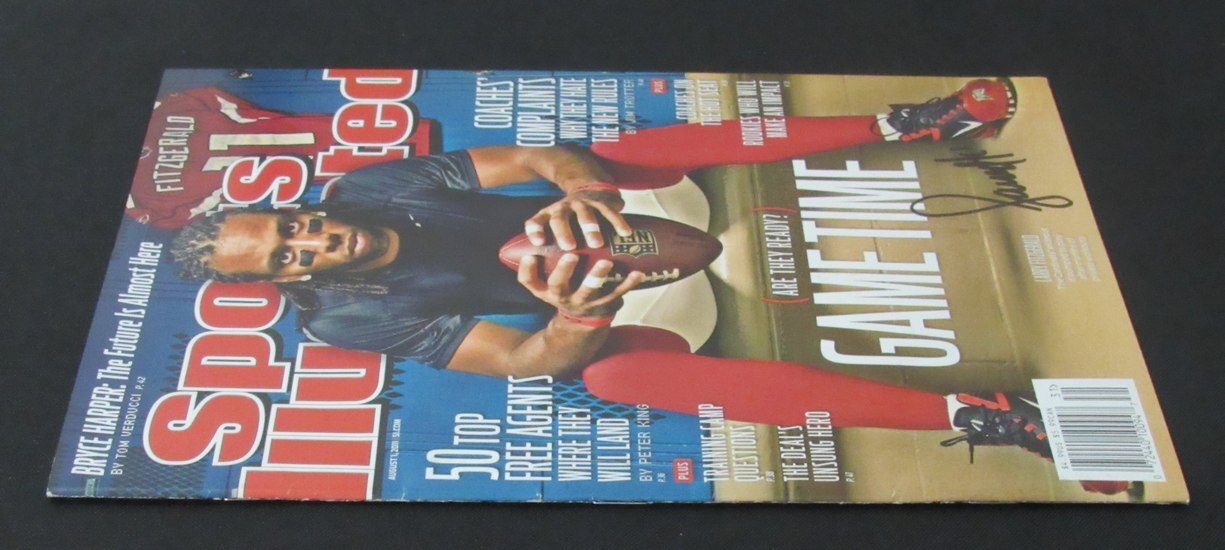 Larry Fitzgerald Signed 2011 Sports Illustrated Magazine No Label Jsa 190781