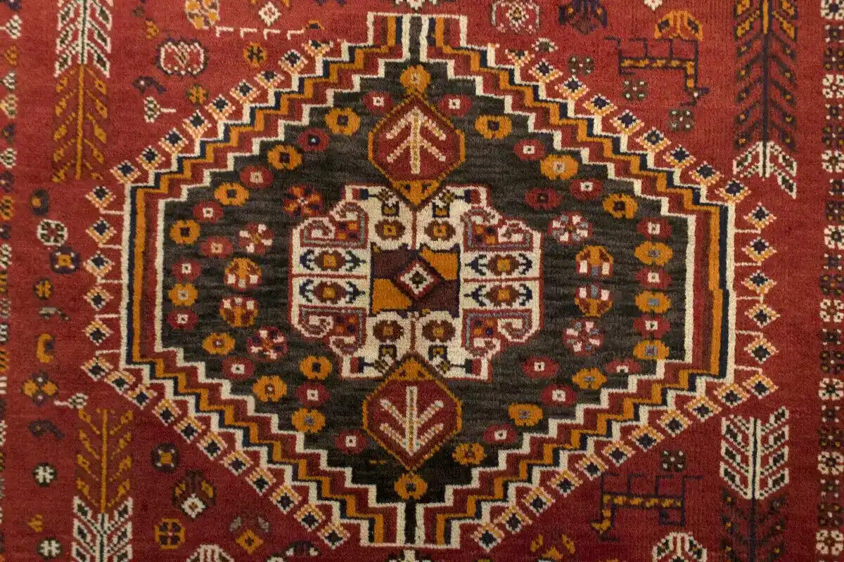 Handmade Vintage Oriental Area Rug Geometric