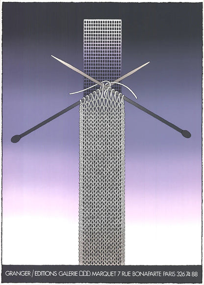 Michel Granger Galerie Marquet " Serigraph Surrealism Purple, Sil