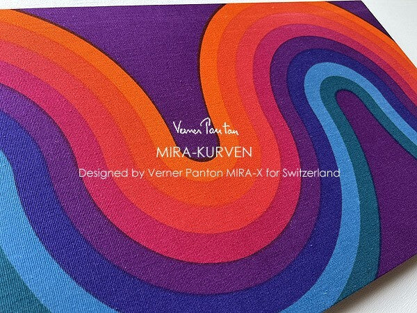 Vintage Verner Panton Mira X Kurven 21In Multi Wall Art Board Fabric Mid Century