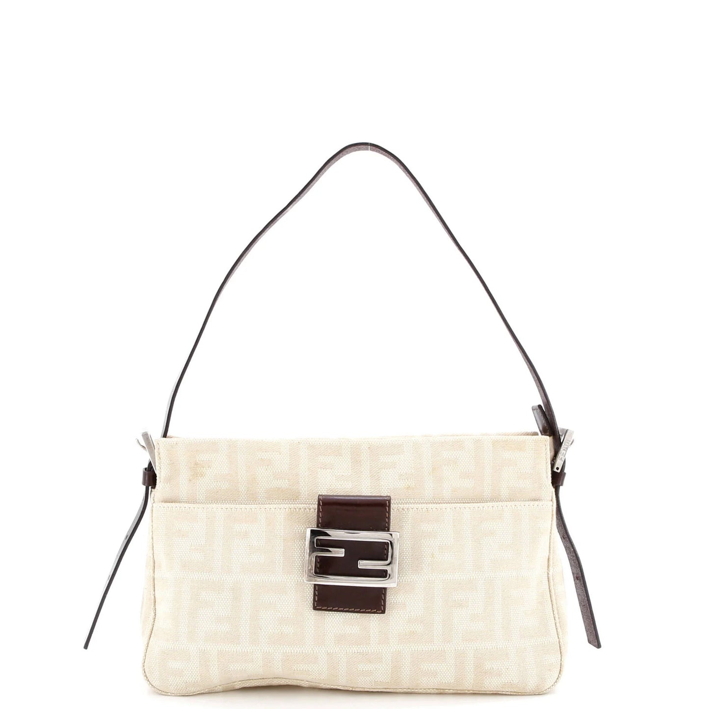 Fendi Vintage Pocket Shoulder Bag Zucca Canvas Small