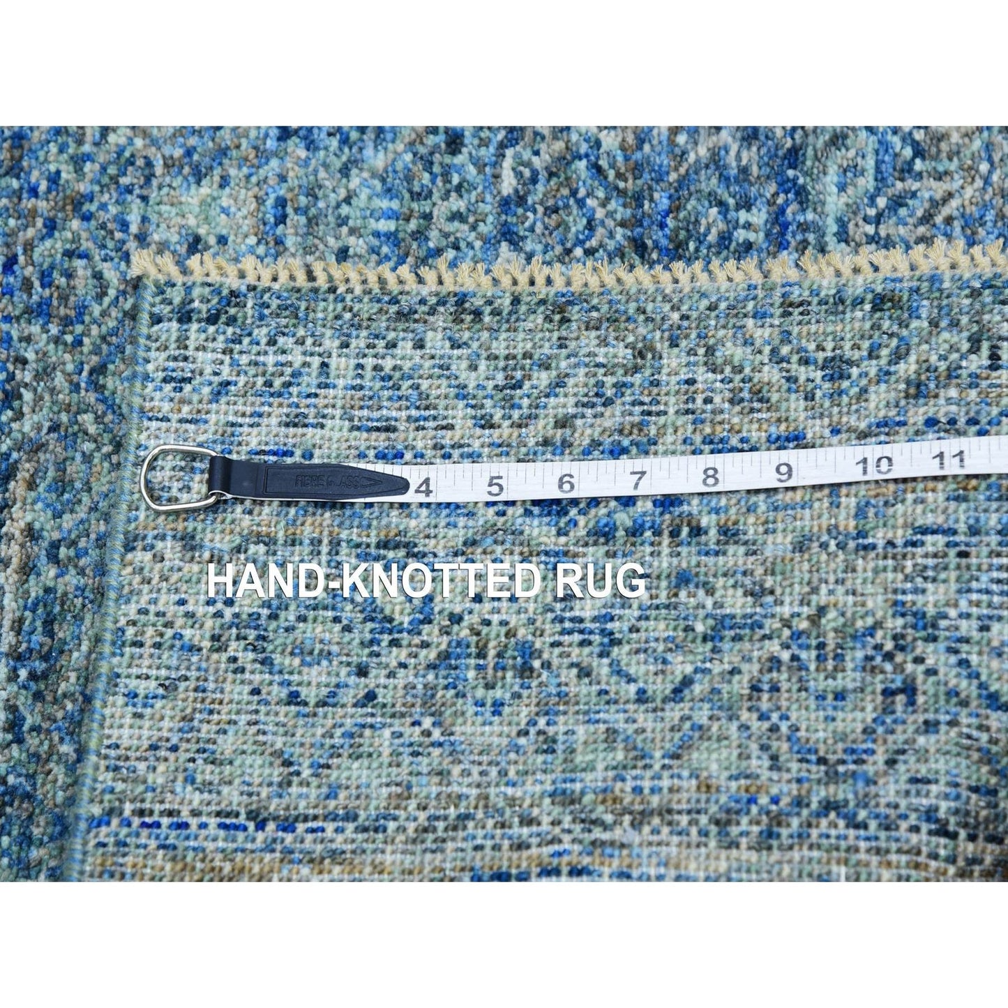 2'X3' Green Hand Knotted Kohinoor Herrita Diamond Shape Oriental Rug