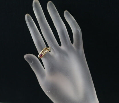 Hermes Rare Ring Ruby Eu53 18K 750 Yellow Gold