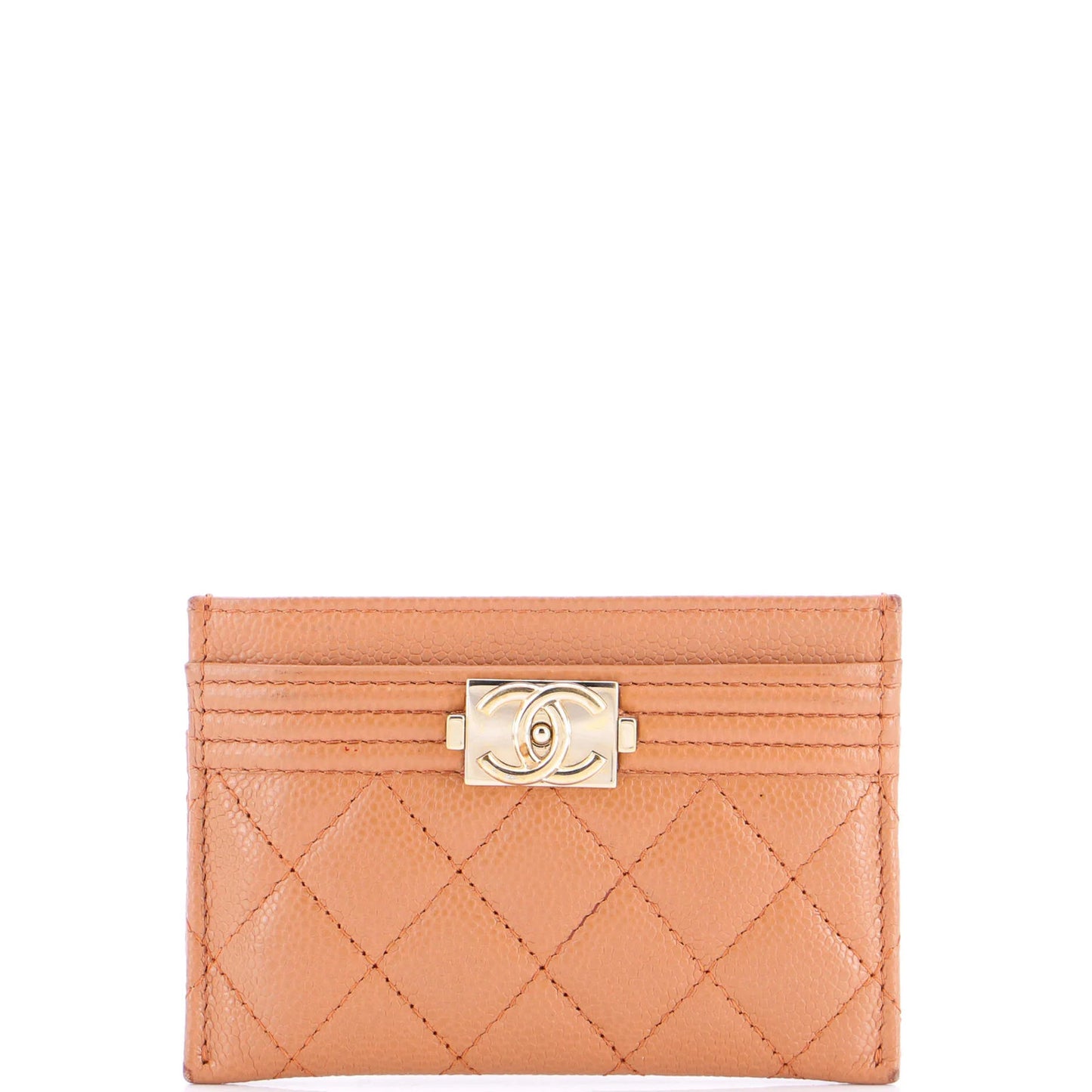 Chanel Boy Card Holder Quilted Caviar