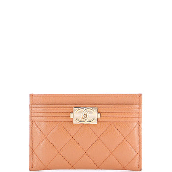 Chanel Boy Card Holder Quilted Caviar