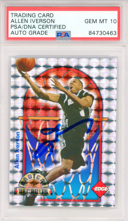 Allen Iverson Autographed 1996 Collector'S Edge Radical Recruits Promo Card #Pr1