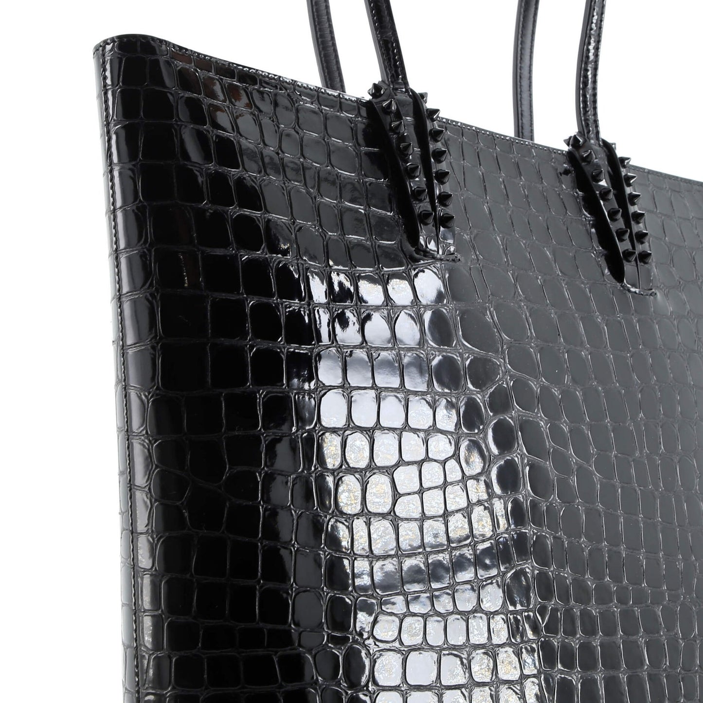 Christian Louboutin Cabata North South Zipped Tote Crocodile Embossed Leather