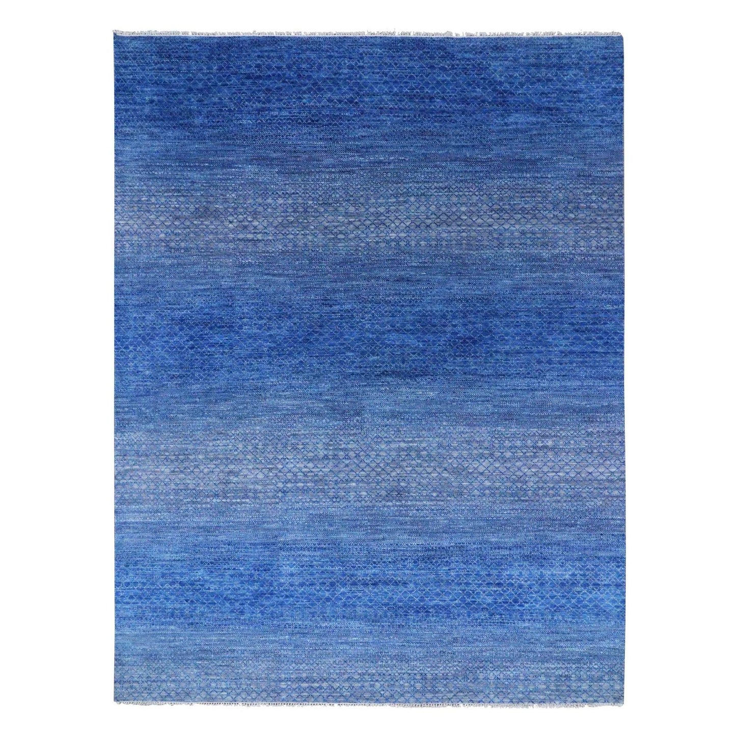 9'2"X12'2" Blue Modern Chiaroscuro Hand Knotted Wool Oriental Rug