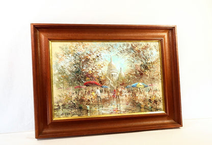 Jean Marie Quillard 1977 Original Oil Painting "Paris, Montmartre - Signed M20