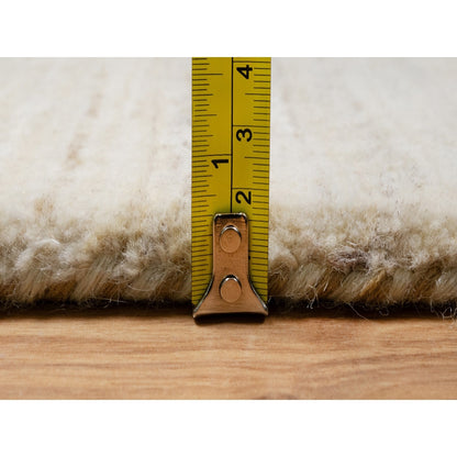 2'6"X13'10" White Hand Knotted Lori Buft Gabbeh Pure Wool Runner Rug