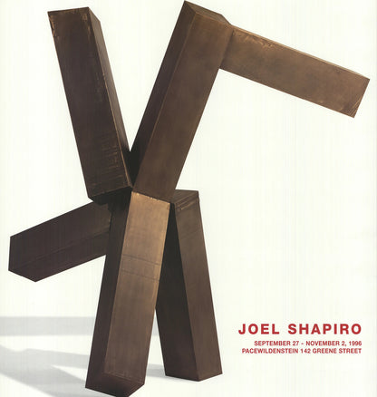 Joel Shapiro Untitled, " Offset Lithograph Abstract Brown, Whi