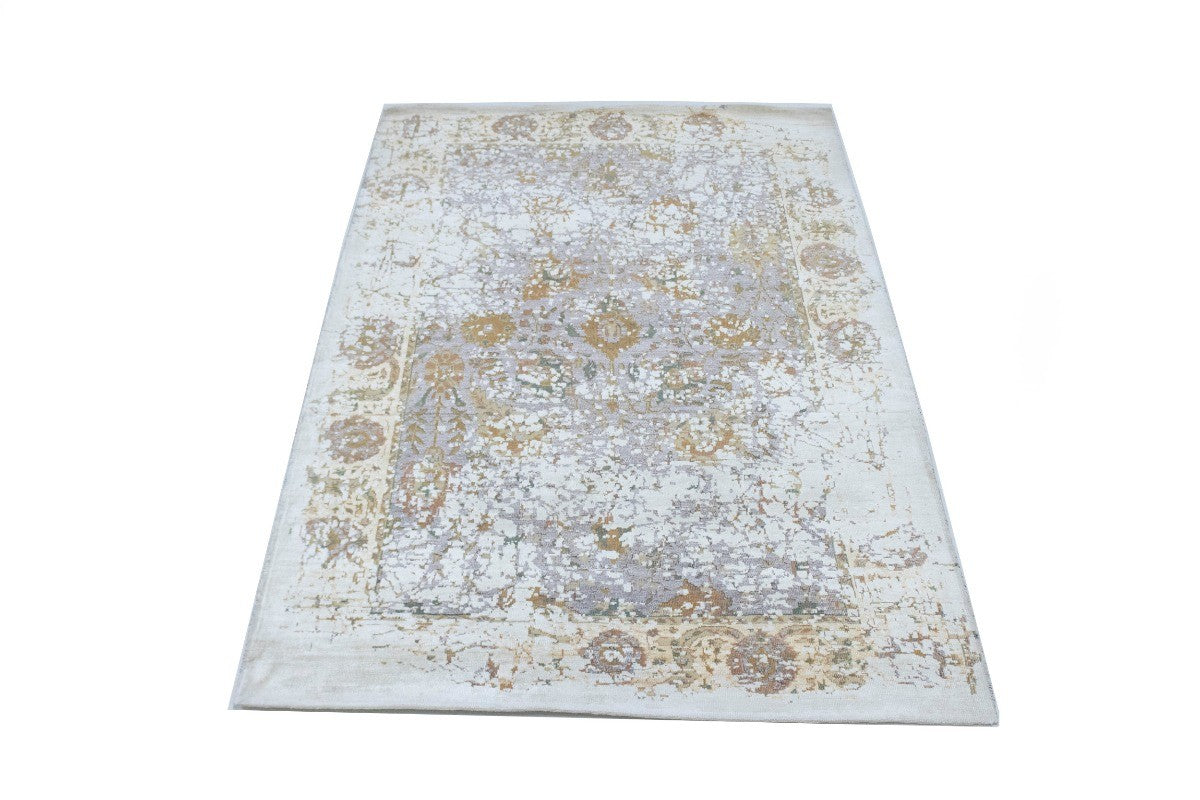 Oriental Area Rug Distressed Carpet Muted Wool Silk Bamboo 5X8 Home Dcor