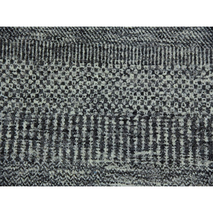 10'X10' Gray Undyed Wool Hand Knotted Grass Design Round Oriental Rug