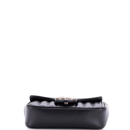 Gucci Gg Marmont Flap Bag Mixed Matelasse Leather Super Mini