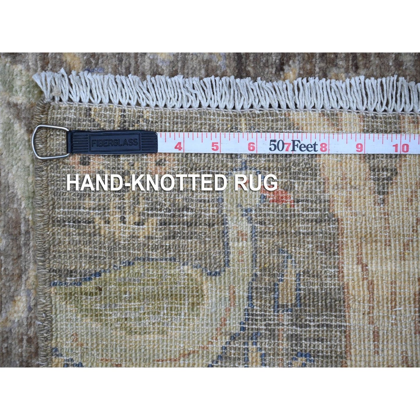 2'7"X9'8" Shingle Gray Birds Paradise Hand Knotted Runner Oriental Rug