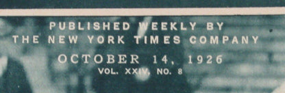 Mid-Week Pictorial Newspaper Oct 14, 1926 Babe