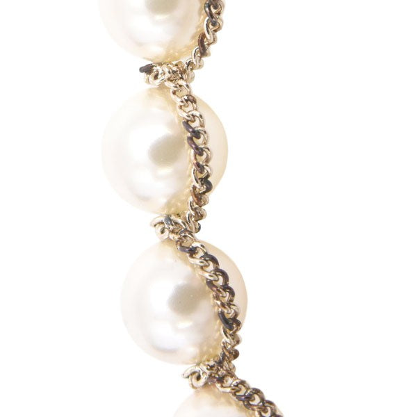 Chanel Bracelet Fake Pearl Chain Coco Mark Motif A19 Gp