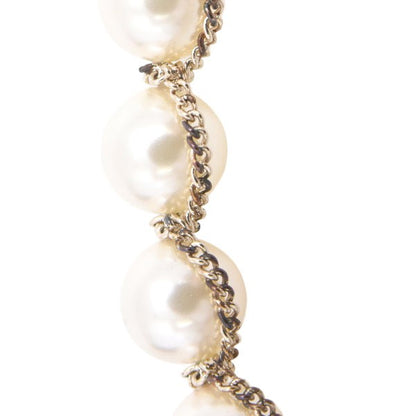 Chanel Bracelet Fake Pearl Chain Coco Mark Motif A19 Gp